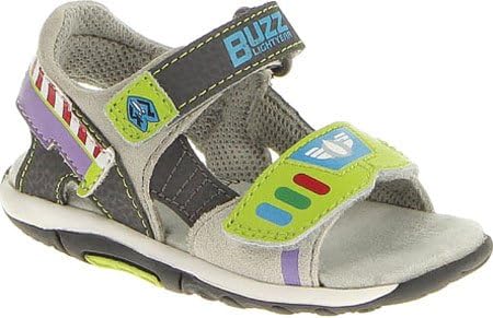 Stride Rite Infant/Toddler Boys' SRT Buzz Lightyear,Grey/Green Leather,US 4.5 M