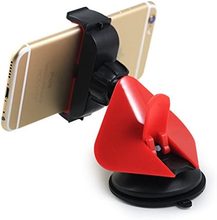 Cell Phone Car Mount, iEasye EasyGrip Smartphone Cradle, Universal Cell Phone Car Mount Dashboard and Windshield Holder for iPone 6 (4.7")/ iPhone 6 Plus (5.5")/ 5s/ 5c, Samsung Galaxy S6/ S6 Edge/ S5/ S4/ S3/ Note 4/ Note 3, Goolge Nexus 5/ 4, LG G3, Nokia Lumia, HTC, or any Device Upto 3.5" (Red)