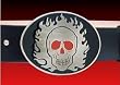 Flaming Skull Belt Buckle, 1.5" Loop