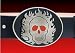 Flaming Skull Belt Buckle, 1.5" Loop
