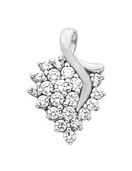 14K White Gold Diamond Cluster Pendant - 1.00 Ct. -- LIFETIME WARRANTY