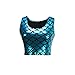 JNTworld Women Sexy Mermaid Fish Scale Hologram Stretch Soft Shine Vest