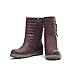 Alexis Leroy Winter Fashion Womens' Classic Solid Buckle Style Ankle High Snow Boots