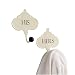His and Hers Hooks in White Enamel by America Retold