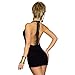Cocobla Women Cocktail Mini Dress Club Party Black V-neck Backless Skirt