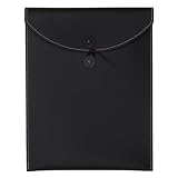 9.5 x 12.5 Black Leather Button & String Envelopes - Envelope sold individually