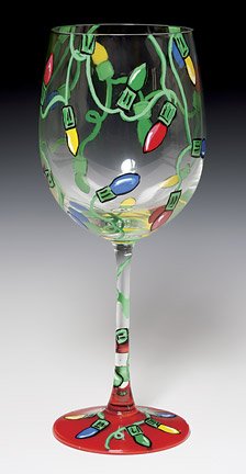 Electric Christmas Wine Glass by Lolita