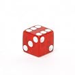 12mm 6-sided Translucent Square Edge Dice, Red with White