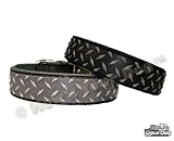 Glow-in-the-Dark 3D Diamond Tread Dog Collar - Black/Small (10-14)