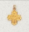 14 Kt Gold Religious Medals - 4-Way Cross - 12.5MM Width - In a Premium Black Box