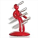 The Ex 5-Piece Knife Set with Unique Red Holder Designed By Raffaele Iannello