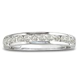 10K White Gold Round Diamond Anniversary Ring (1/4cttw. J/K I2)