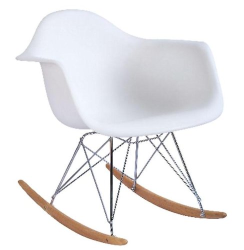 Molded Plastic Rocking Chair in White