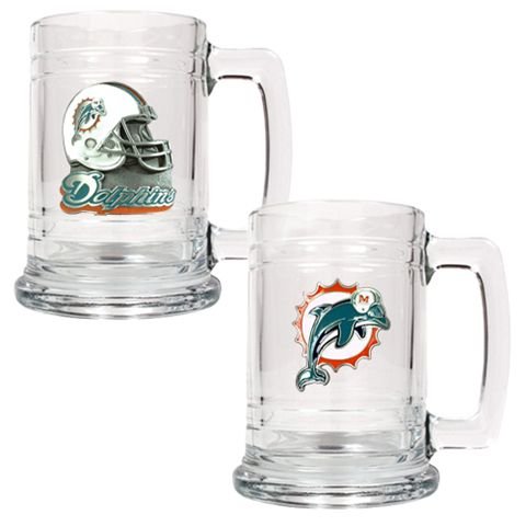 Miami Dolphins Set of 2 Beer Mugs