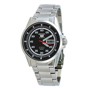 Seiko 5 Automatic Black Dial Stainless Steel Mens Watch SNZH23 (Watch)