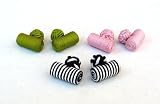 C171 Silk Cufflinks - 3pack of Black/White, Lime, Pink