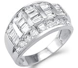 Solid 14k White Gold Ladies CZ Cubic Zirconia Wedding Anniversary Band Ring 2.0 ct