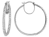 4.73CTW BELLA LUCE DIAMOND SIMULANT STERLING SILVER INSIDE OUT HOOP EARRINGS