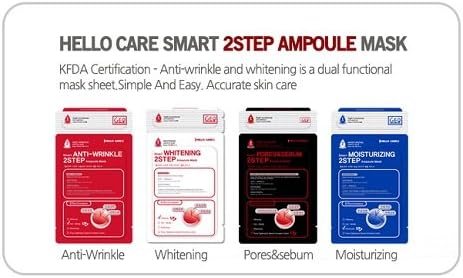 Face Mask Sheet Anti-wrinkle 2 Step Ampoule Mask. 100% Natural,FDA Certification Anti Wrinkles & Whitening 26g.