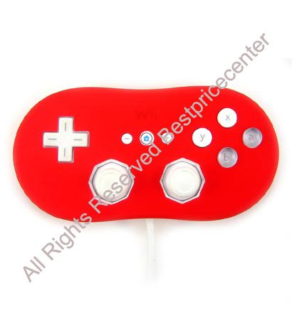 (2 in 1) Nintento WII Component Av Cables + Nintendo WII Classic Controller Silicone Skin (red)