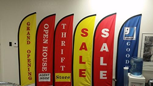 8 foot Yellow SALE Flag with ground stake and carrying case