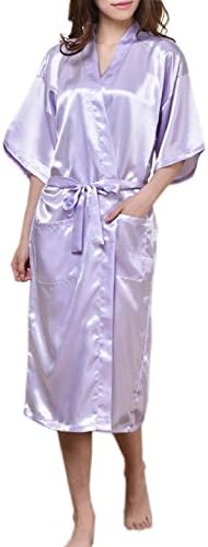 Noonflower Women's Long Kimono Robe Bathrobe Bride Sleepwear (6 Packs)