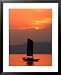 Fishing Boat Sailing Across Lake Taihu at Sunset, Wuxi, China Framed Art Poster Print by Keren Su, 25x31