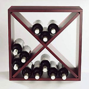 24 Bottle Compact Cellar Cube Wine Rack (Mahogany by Wine Enthusiast