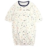 ベビー 前開き カバーオール ロンパース あったかベロア 新生児 秋冬 ホワイト-ネイビー 50-70cm