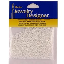 Opaque Rainbow Seed Beads, White AB, 20 Gram Pkg
