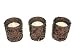 3-pc Brown Sparkling Confetti Tealight Votive Holders with Battery Operated Flickering Tealights