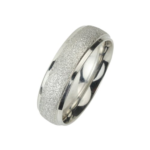 Stainless Steel Sparkle 5.8mm Band Ring (Size 7, 8, 9, 10)