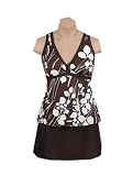 It Figures! Hip Hider Collection Leafy Print V-neck Skirtini Swimsuit RETAIL VALUE $109