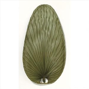 22 Narrow Oval-Shaped Natural Palm Leaf Ceiling Fan Blades in Green by 