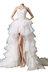 Organza Tiered Lace High-Low-Hem 2015  Dress