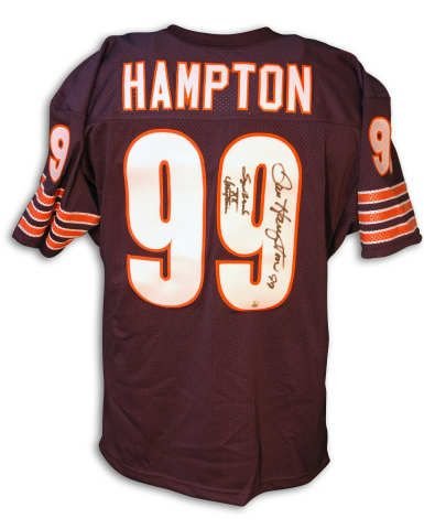 Autographed Dan Hampton Chicago Bears Throwback Blue Jersey Inscribed Sbxx Champions