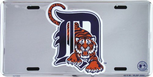 Detroit Tigers Super Stock metal auto tag mirror background