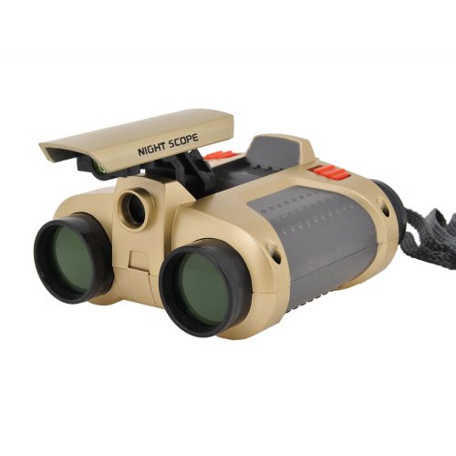 4X 30mm Child Night Scope Binoculars with 25 Feet Pop-up Spotlight