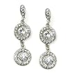 Clear Round Double Circle Drop Earrings