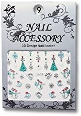 Fit You Hotbuyking Tm:3D Mix Christmas Mini Nail Art Glitter Stickers For Nails Decorations (Christmas Tree, Santa House, Sleigh, Snowman,Stockings,Candy Cane,Santa,Reindeer, Sleigh)
