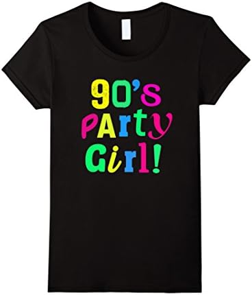 Women's 90s Party Girl T Shirt Retro I Love the 90s Tee XL Black