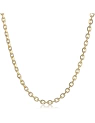 14k Italian Yellow Gold .90mm Oval Rolo Link Chain Necklace, 18"
