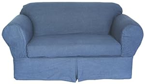 Amazon.com - Indigo Denim 2 Piece Sofa Slipcover, Home Slip Cover