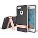 iPhone 7 Case, ROCK MOOST [Royce Series] Dual Layer Shockproof Thin & Slim Case With Kickstand for iPhone 7 (4.7inch) [Black / Rose Gold]