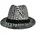 41ztr4O4TIL. AA75  SILVER CROCO TEXTURED SLEEK FEDORA HAT