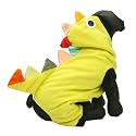 【全2サイズ】ドッグウェア　犬服のパーカ　小中型犬用洋服　かわいい恐竜の模様 イエロー dog wear (12サイズ 首回り24-28cm * 着丈25-30cm * 胴回し42-44cm / 8185-12)