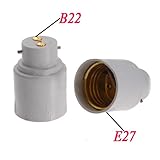 ライトソケット，SODIAL(R)2X E27- B22 バヨネットベースのライトアダプタ、ソケット