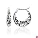 Sterling Silver Bali Inspired Filigree Round Hoop Earrings