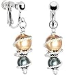 Handcrafted Austrian Bronze Spiral Pearl Drop Clip Earrings