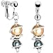 Handcrafted Austrian Bronze Spiral Pearl Drop Clip Earrings